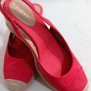 Cole Haan Women's Suede Dark Pink Slingback Shoes Never Worn